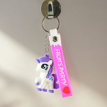 Cute Cartoon Unicorn Keychain with Silicone Strap (1 Pc / Mix design)