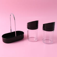 Apex Helix Salt N' Pepper 2-Piece Plastic Jar Set with Stand